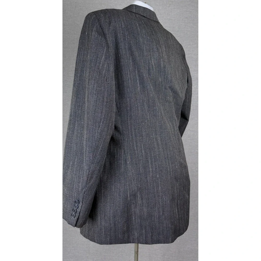 Francesco Maiolo Mens 42L Grey Wool Silk Blend‎ Hand Tailored Blazer Sport Coat